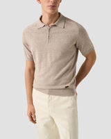 Cotton Linen Fine Knit Polo Shirt