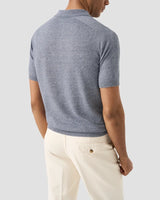 Cotton Linen Fine Knit Polo Shirt