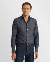 Contemporary Fit Cotton Silk Cashmere Dress Shirt - Oak Hall