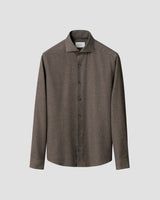 Solid Flannel Shirt - Dark Brown