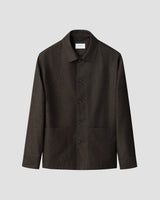 Wool Cashmere Two-Pocket Jacket - Dark Brown