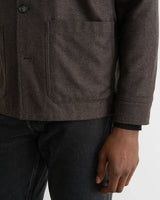 Wool Cashmere Two-Pocket Jacket - Dark Brown