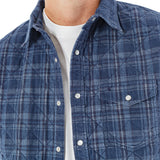 Criquet Corduroy Quilted Shacket - Dusty Blue Plaid