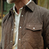 Criquet Corduroy Quilted Shacket - Pinecone