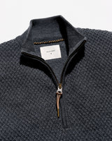 Billy Reid Honeycomb Half Zip - Asphalt Heather