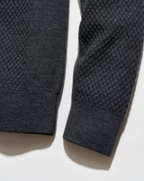 Billy Reid Honeycomb Half Zip - Asphalt Heather