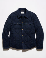 Billy Reid Onion Quilted Plaid Theo Shirt Jacket - Navy Multi