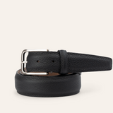 French Pebble Grain Belt - Black