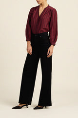 Pauline Blouse - Garnet Stripe