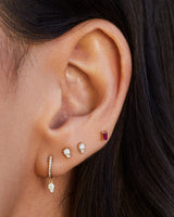 Teardrop Diamond Mini Huggie Earring - Single