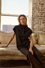 Kal Rieman Gail Funnel Neck Pullover - Black