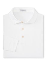 Solid Long-Sleeve Performance Jersey Polo - White