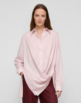 Tropical Wool Convertible Wrap Blouse - Cherry Blossom