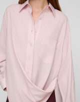 Tropical Wool Convertible Wrap Blouse - Cherry Blossom