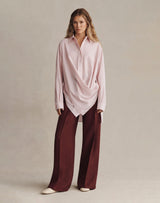 Tropical Wool Convertible Wrap Blouse - Cherry Blossom