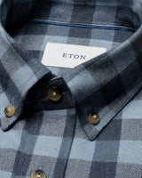 Block Check Flannel Shirt - Mid Blue
