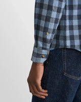 Block Check Flannel Shirt - Mid Blue