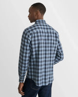 Block Check Flannel Shirt - Mid Blue