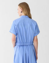 Travel Cotton Cropped Jacket - Blue Hydrangea