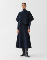 Wool-Cashmere Double Face Embellished Polka Dot Jacket - Blue Ink