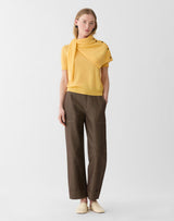Cotton-Linen Highline Straight Ankle Pant - Root