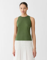 Cotton Rib Racerback Tank - Moss