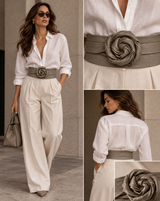 ADA Wrap Leather Belt - Mushroom