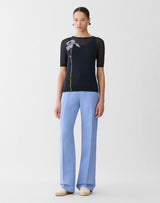 Intarsia Motif Crew Neck Sweater with Knit Tank