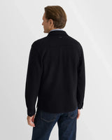 Boiled Wool Shirt Jacket - Navy