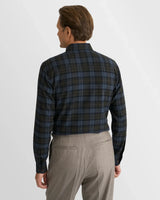 Plaid Check Flannel Shirt - Navy Blue