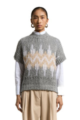 Knitted Vest - Stone Grey
