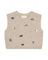 The Embellished Sweater Vest - Fawn