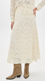 The Relic Lace Saddle Skirt - Cream