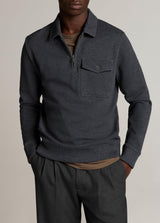 Dbl Pique Zip Polo