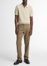 Pique Short Sleeve Zip Polo - Oak Hall