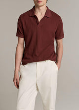 Drop Needle Stripe Short Sleeve Polo