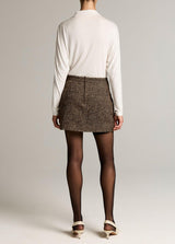 Italian Bouclé Skort - Burnt Walnut Bouclé