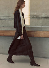 Raw-Edge Satin Skirt - Pinewood