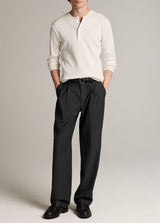 Cotton Rib Long Sleeve Henley