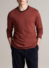 Fine Slub Dbl Layer Long Sleeve Crew