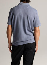 Drop Needle Stripe Short Sleeve Polo