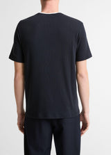 Loose Knit Double Collar Short Sleeve Crew - Oak Hall