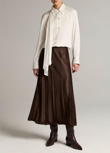 Draped Scarf Tie L/S Shirt