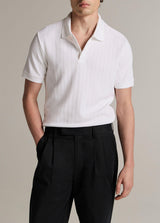 Drop Needle Stripe Short Sleeve Polo