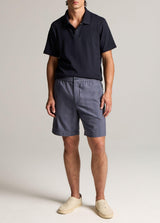 Mesh Knit Snap Short Sleeve Polo