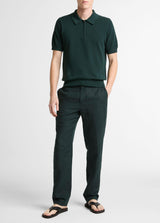 Pique Short Sleeve Zip Polo - Oak Hall