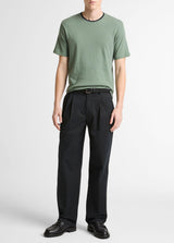 Loose Knit Double Collar Short Sleeve Crew - Oak Hall