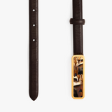 Brackish Bow Tie ACE Basin Abby Belt - Chocolate/Patterned Natural