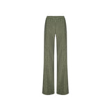 Livvy Linen-Blend Trouser - Olive Green Pinstripe