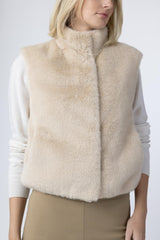 Faux Beaver Fur Vest - Champagne
